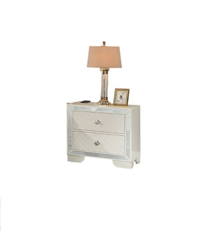 English Elm Majestic King Bed Set Faux Leather Tufted Headboard with LED Lighting and Nightstands B011S02526
