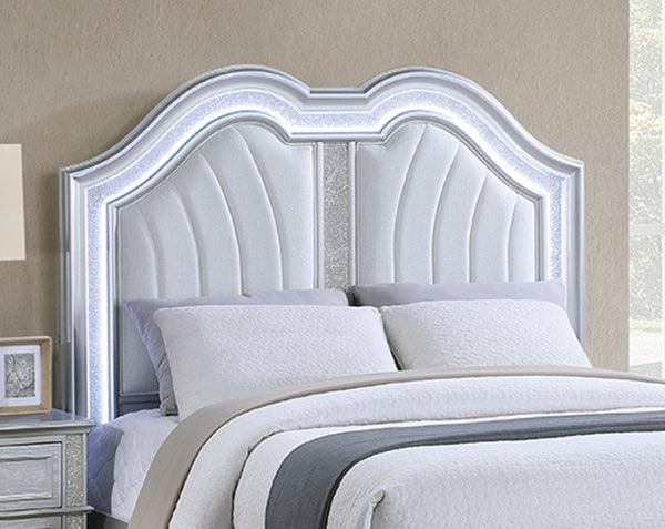 English Elm Contemporary Queen Bedroom Set with Led Headboard Glam Arch Design and Two Nightstands B011S02533