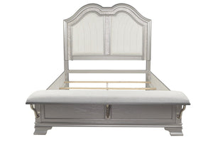 English Elm Contemporary Glam Eastern King Upholstered Bed Set with LED Headboard and Nightstands B011S02534