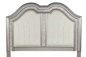 English Elm Contemporary Glam Eastern King Upholstered Bed Set with LED Headboard and Nightstands B011S02534