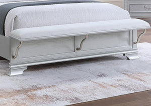 English Elm Contemporary Glam Eastern King Upholstered Bed Set with LED Headboard and Nightstands B011S02534