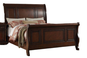 English Elm Traditional California King Panel Bed Set with Cherry Veneer Finish Two Nightstands B011S02542