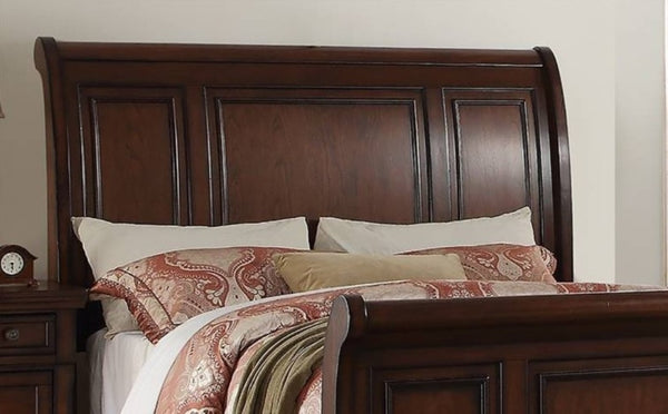English Elm Traditional California King Panel Bed Set with Cherry Veneer Finish Two Nightstands B011S02542