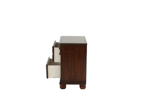 English Elm Luxurious Eastern King Panel Bed Set with Nightstands in Rich Dark Cherry Finish B011S02548