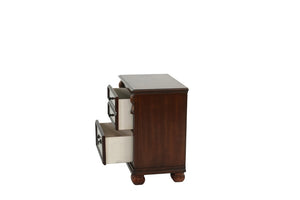 English Elm Luxurious Eastern King Panel Bed Set with Nightstands in Rich Dark Cherry Finish B011S02548