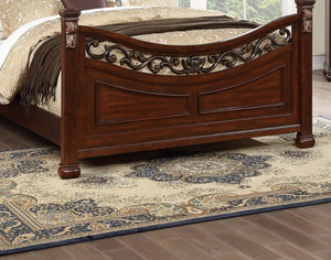 English Elm Luxurious Eastern King Panel Bed Set with Nightstands in Rich Dark Cherry Finish B011S02548