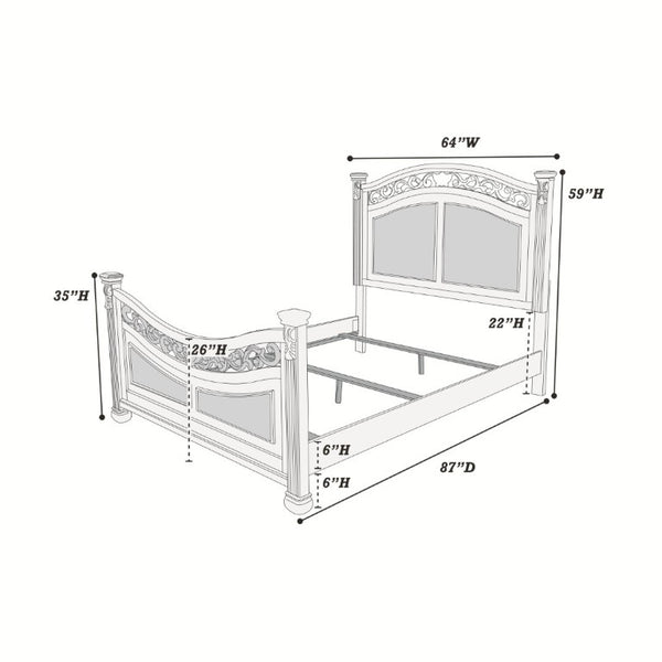 English Elm Traditional California King Bedroom Set Faux Leather Padded Headboard Dark Cherry Wood B011S02552