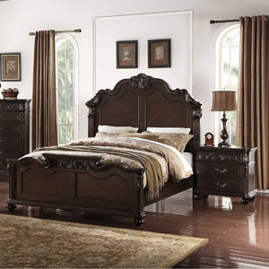 English Elm Majestic Eastern King Bedroom Set Carved Scrollwork Antique Cherry Formal Traditional Style B011S02554