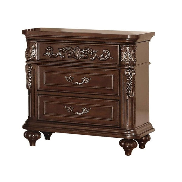 English Elm Majestic Eastern King Bedroom Set Carved Scrollwork Antique Cherry Formal Traditional Style B011S02554