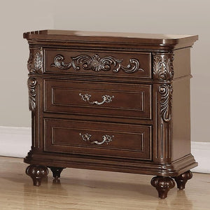 English Elm Majestic Eastern King Bedroom Set Carved Scrollwork Antique Cherry Formal Traditional Style B011S02554
