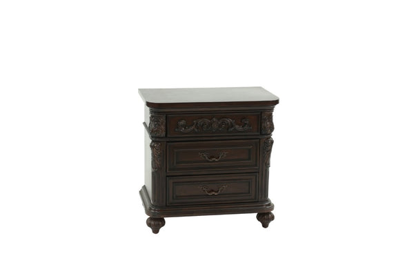 English Elm Majestic Eastern King Bedroom Set Carved Scrollwork Antique Cherry Formal Traditional Style B011S02554