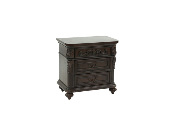English Elm Majestic Eastern King Bedroom Set Carved Scrollwork Antique Cherry Formal Traditional Style B011S02554