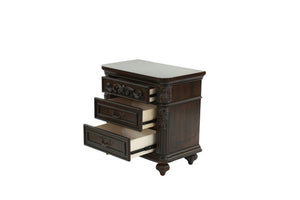 English Elm Majestic Eastern King Bedroom Set Carved Scrollwork Antique Cherry Formal Traditional Style B011S02554