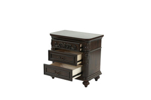 English Elm Majestic Eastern King Bedroom Set Carved Scrollwork Antique Cherry Formal Traditional Style B011S02554