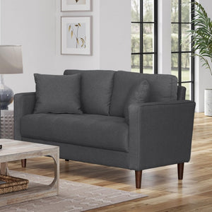 English Elm Contemporary Button Tufted Fabric Sofa and Loveseat Set for Polished Living Spaces Gray B011S02559