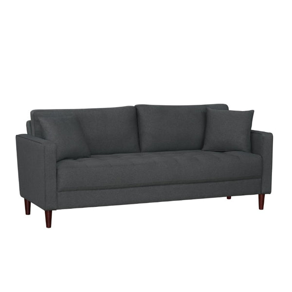 English Elm Contemporary Button Tufted Fabric Sofa and Loveseat Set for Polished Living Spaces Gray B011S02559