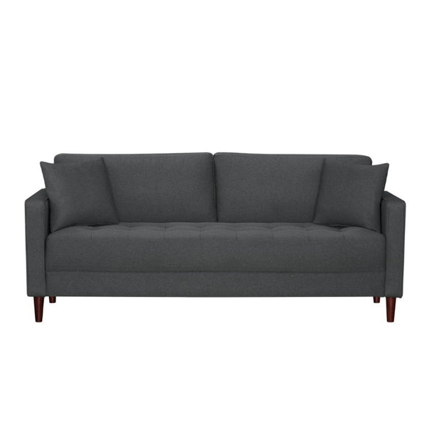 English Elm Contemporary Button Tufted Fabric Sofa and Loveseat Set for Polished Living Spaces Gray B011S02559