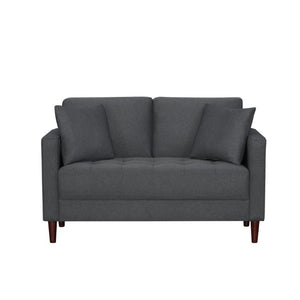 English Elm Contemporary Button Tufted Fabric Sofa and Loveseat Set for Polished Living Spaces Gray B011S02559