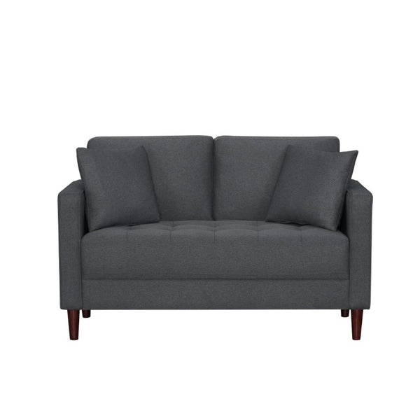 English Elm Contemporary Button Tufted Fabric Sofa and Loveseat Set for Polished Living Spaces Gray B011S02559