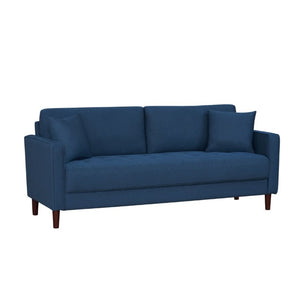 English Elm Contemporary Button Tufted Fabric Sofa and Loveseat Set for Polished Living Spaces Blue B011S02560