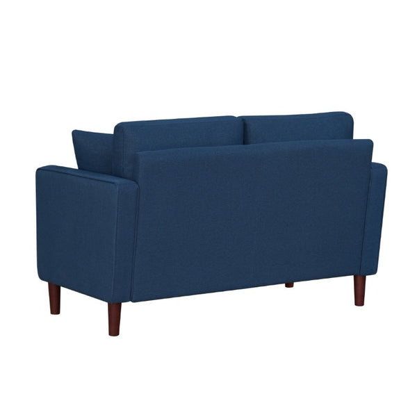 English Elm Contemporary Button Tufted Fabric Sofa and Loveseat Set for Polished Living Spaces Blue B011S02560