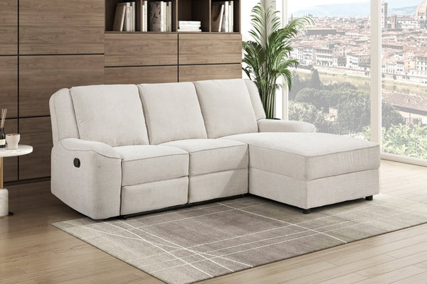English Elm Luxury Chenille Reclining Sectional with Chaise Console Cup Holders Family Room B011S02561