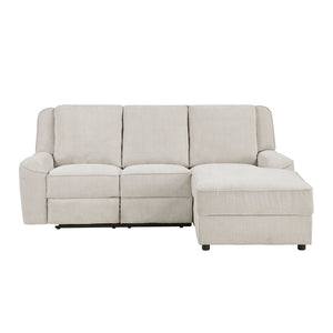 English Elm Luxury Chenille Reclining Sectional with Chaise Console Cup Holders Family Room B011S02561