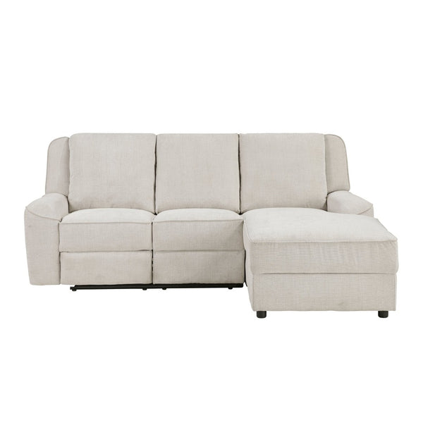 English Elm Luxury Chenille Reclining Sectional with Chaise Console Cup Holders Family Room B011S02561