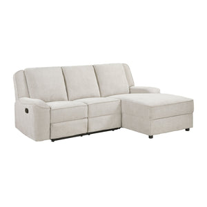 English Elm Luxury Chenille Reclining Sectional with Chaise Console Cup Holders Family Room B011S02561
