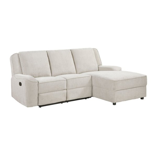 English Elm Luxury Chenille Reclining Sectional with Chaise Console Cup Holders Family Room B011S02561