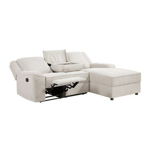 English Elm Luxury Chenille Reclining Sectional with Chaise Console Cup Holders Family Room B011S02561