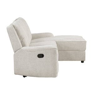 English Elm Luxury Chenille Reclining Sectional with Chaise Console Cup Holders Family Room B011S02561