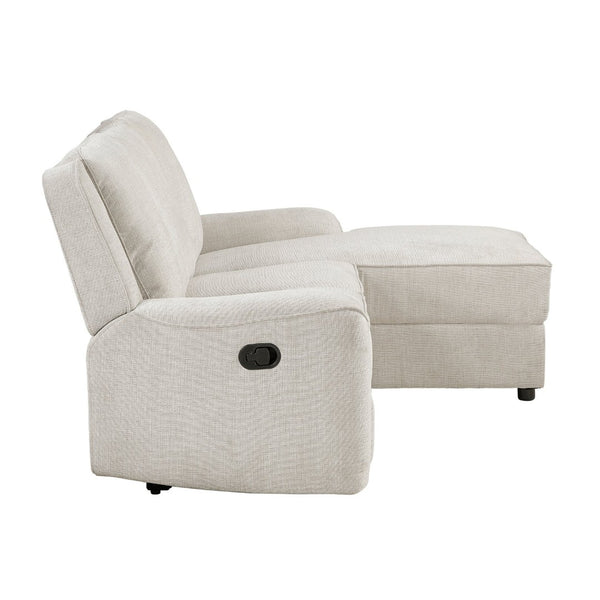 English Elm Luxury Chenille Reclining Sectional with Chaise Console Cup Holders Family Room B011S02561