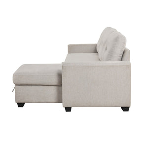 English Elm Modern Tufted Gray Sectional with Reversible Chaise Sleeper Bed and Hidden Storage B011S02562