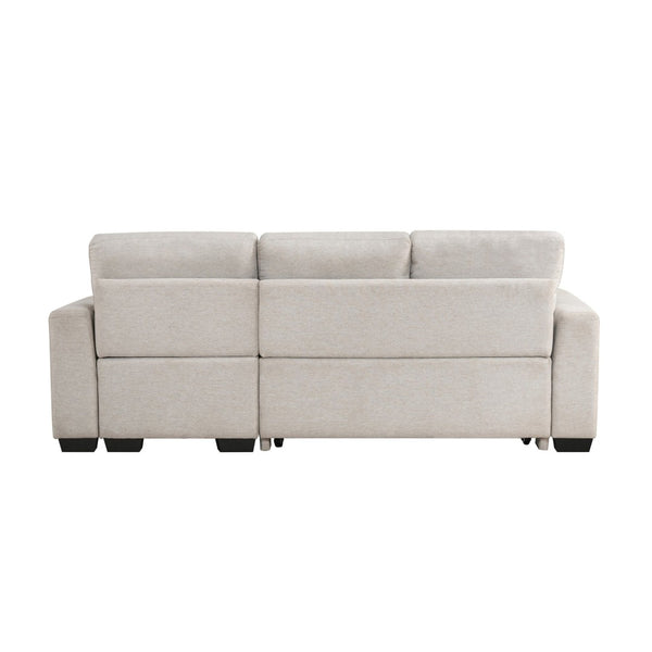 English Elm Modern Tufted Gray Sectional with Reversible Chaise Sleeper Bed and Hidden Storage B011S02562