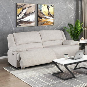 English Elm Modern Power Reclining Sofa Set with USB Charging Wall Hugger Microfiber 2Pc B011S02564