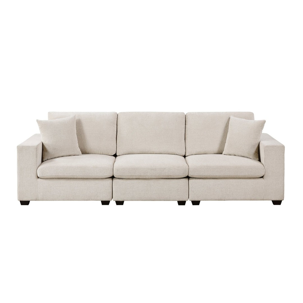 English Elm Contemporary Three Seat Chenille Sofa with Dacron Cushions for Modern Living Rooms B011S02566