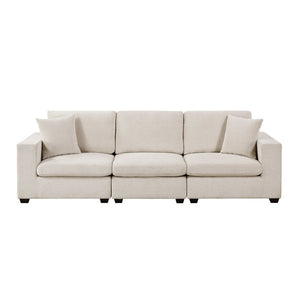 English Elm Contemporary Three Seat Chenille Sofa with Dacron Cushions for Modern Living Rooms B011S02566