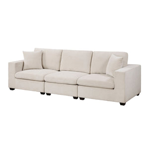 English Elm Contemporary Three Seat Chenille Sofa with Dacron Cushions for Modern Living Rooms B011S02566