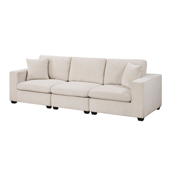 English Elm Contemporary Three Seat Chenille Sofa with Dacron Cushions for Modern Living Rooms B011S02566