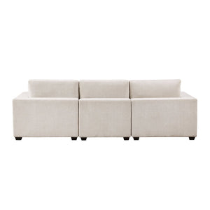 English Elm Contemporary Three Seat Chenille Sofa with Dacron Cushions for Modern Living Rooms B011S02566