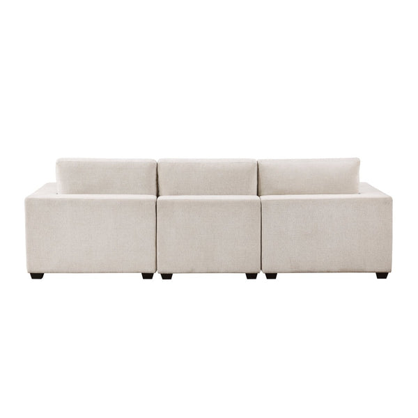 English Elm Contemporary Three Seat Chenille Sofa with Dacron Cushions for Modern Living Rooms B011S02566