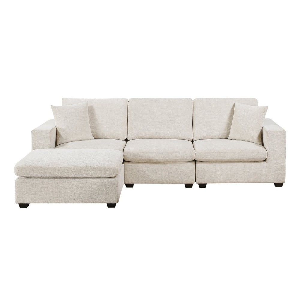 English Elm Contemporary Chenille Modular Sectional with Ottoman for Stylish Living Room Comfort B011S02567