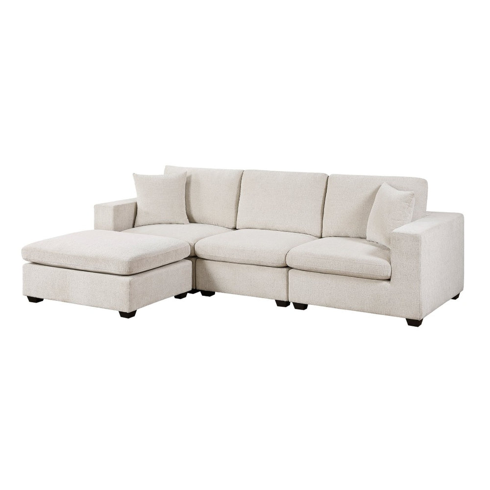 English Elm Contemporary Chenille Modular Sectional with Ottoman for Stylish Living Room Comfort B011S02567