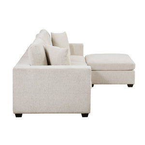 English Elm Contemporary Chenille Modular Sectional with Ottoman for Stylish Living Room Comfort B011S02567