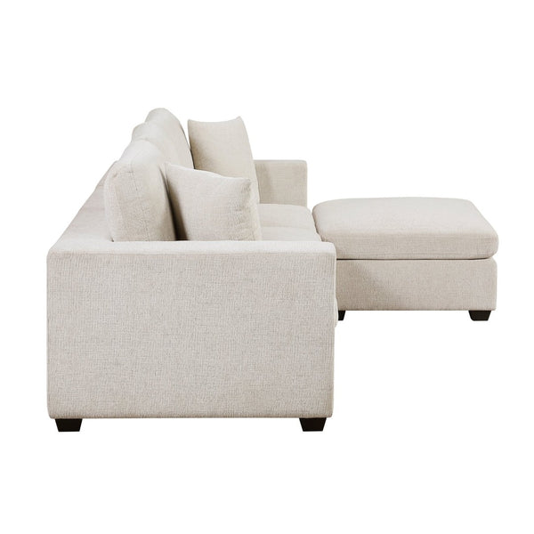 English Elm Contemporary Chenille Modular Sectional with Ottoman for Stylish Living Room Comfort B011S02567