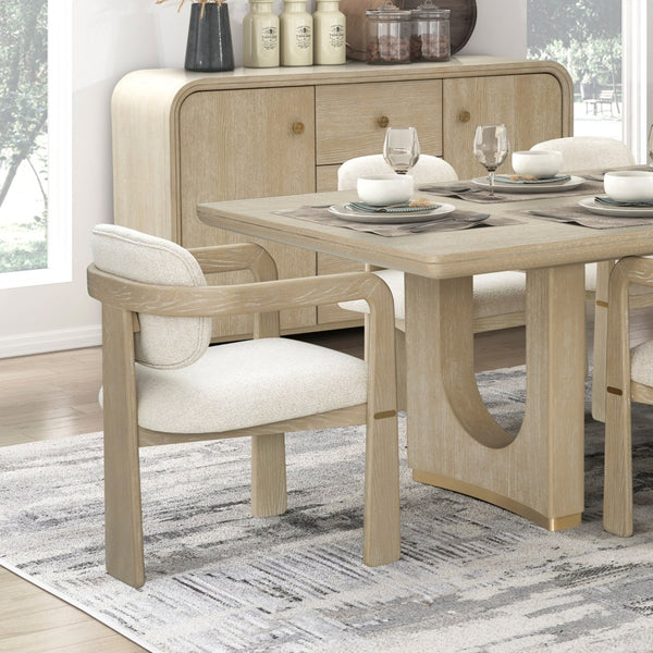 English Elm Modern Oak Veneer Extendable Dining Set Seats Eight Rubberwood Chairs Beige Fabric B011S02579