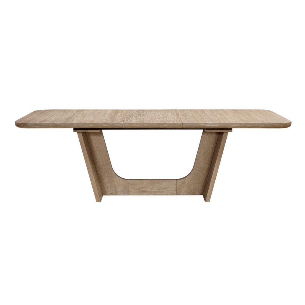 English Elm Beautiful Oak Veneer Extendable Dining Table Seats 8 Transitional Farmhouse Style B011S02581