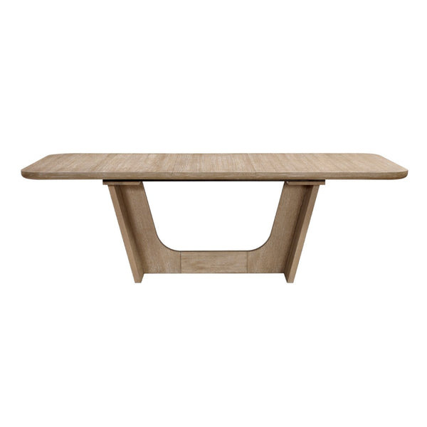 English Elm Beautiful Oak Veneer Extendable Dining Table Seats 8 Transitional Farmhouse Style B011S02581