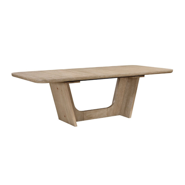 English Elm Beautiful Oak Veneer Extendable Dining Table Seats 8 Transitional Farmhouse Style B011S02581